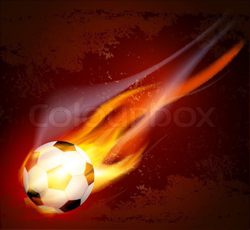 Cool Flaming Soccer Ball Wallpaper Vector Flying