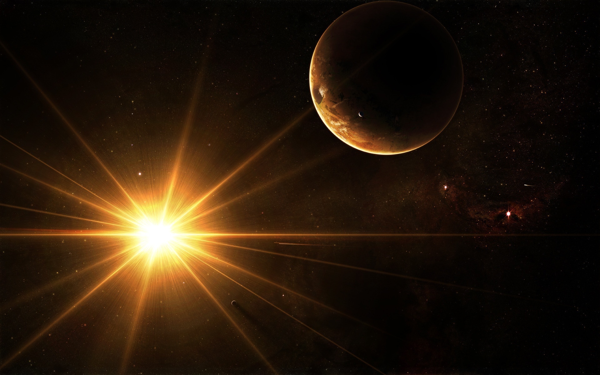 Sun Shining In Space HD Wallpaper