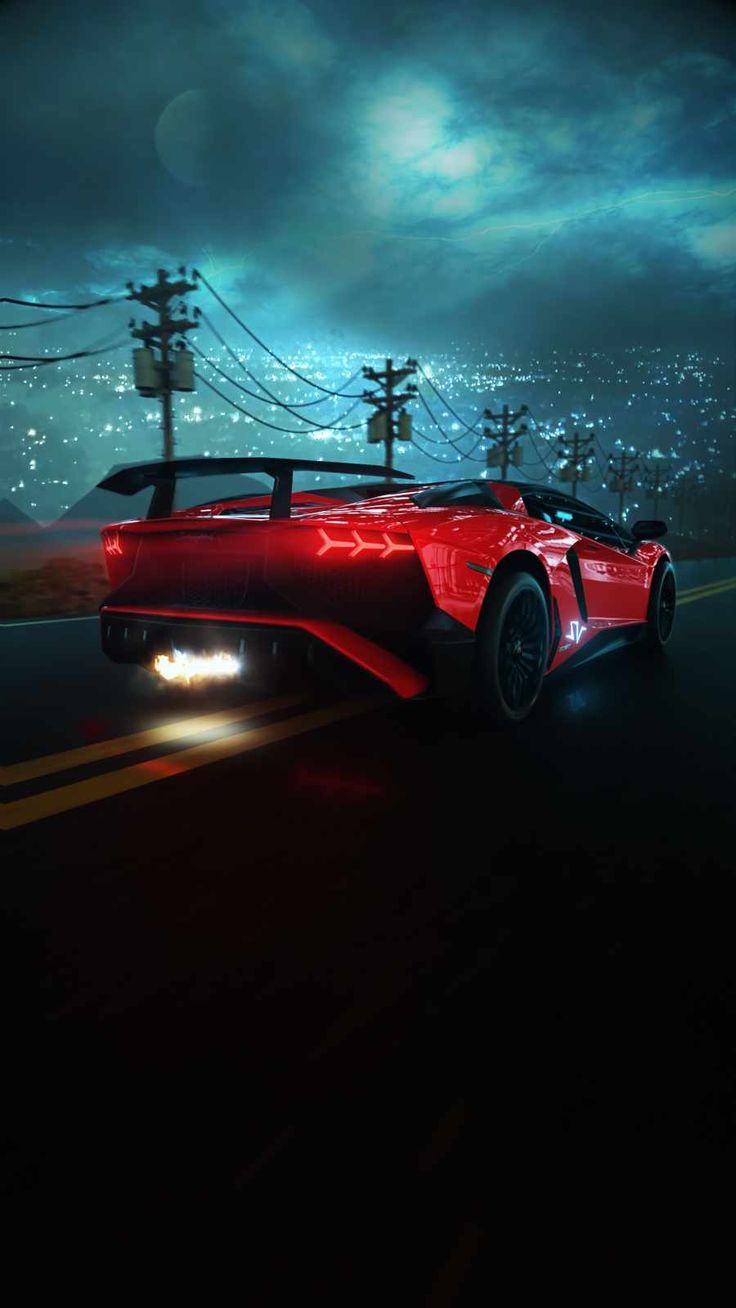 Night Lamborghini iPhone Wallpaper