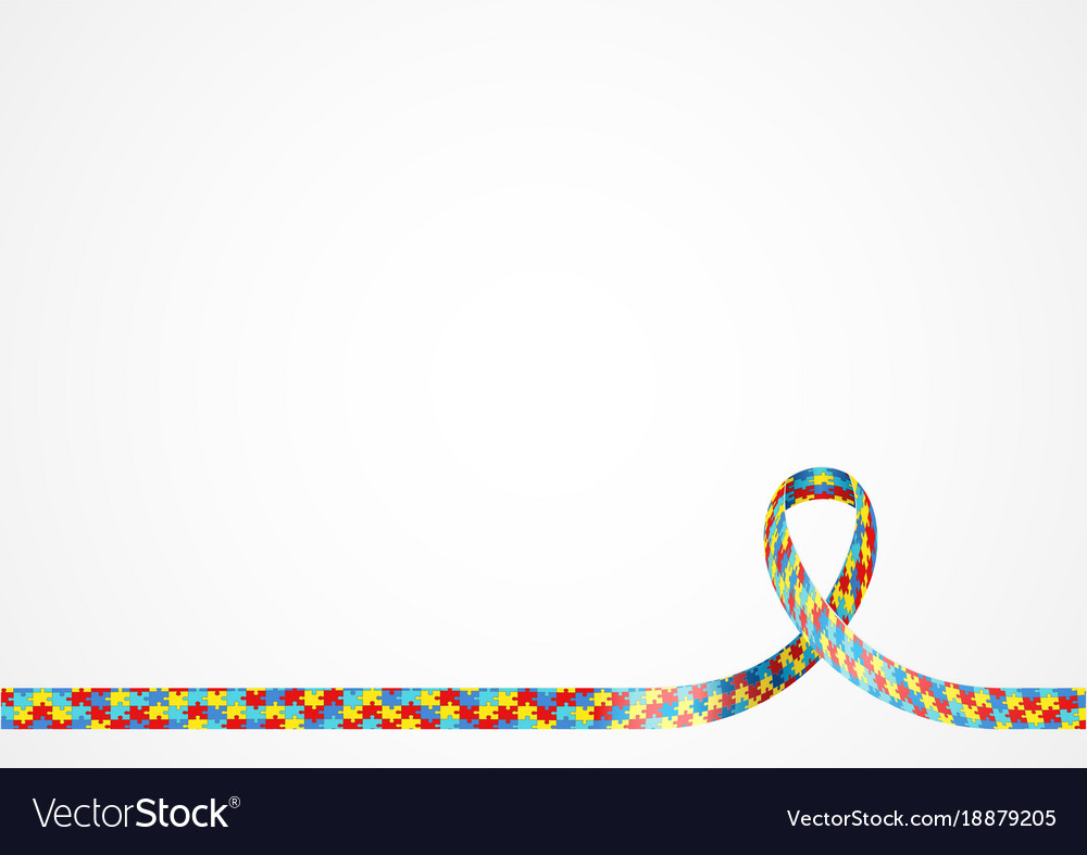 Autism Awareness Ribbon Background Royalty Vector Image