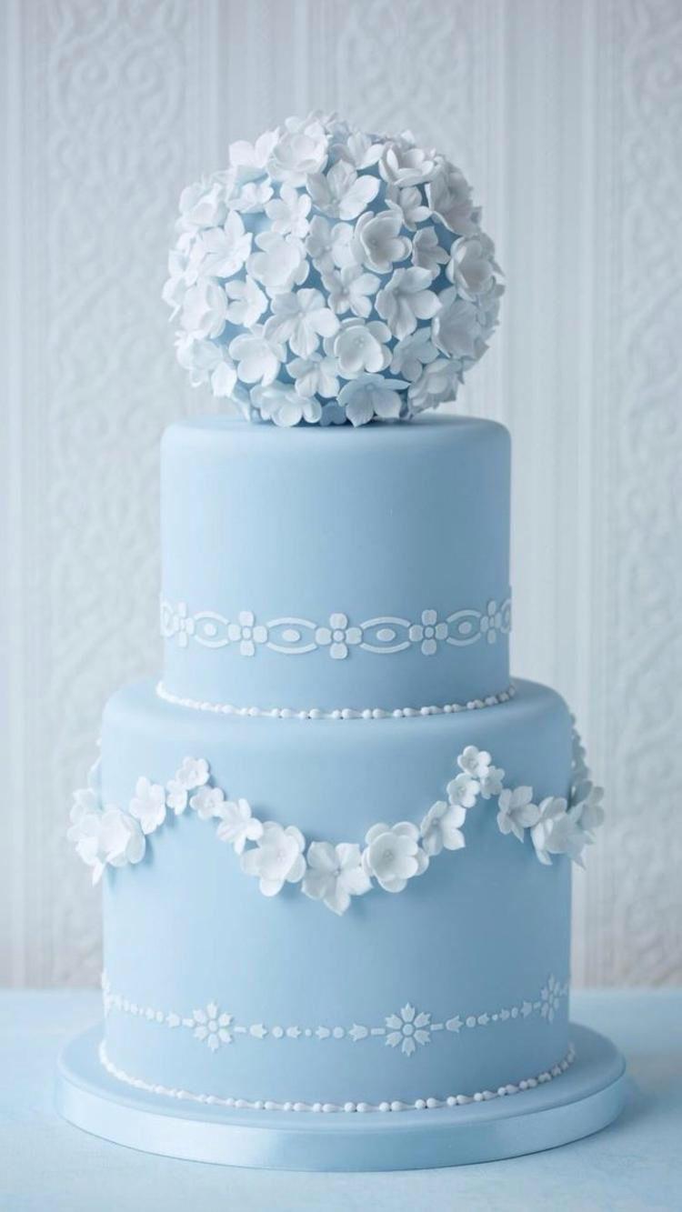 Blue And White Flower Cake Ed From