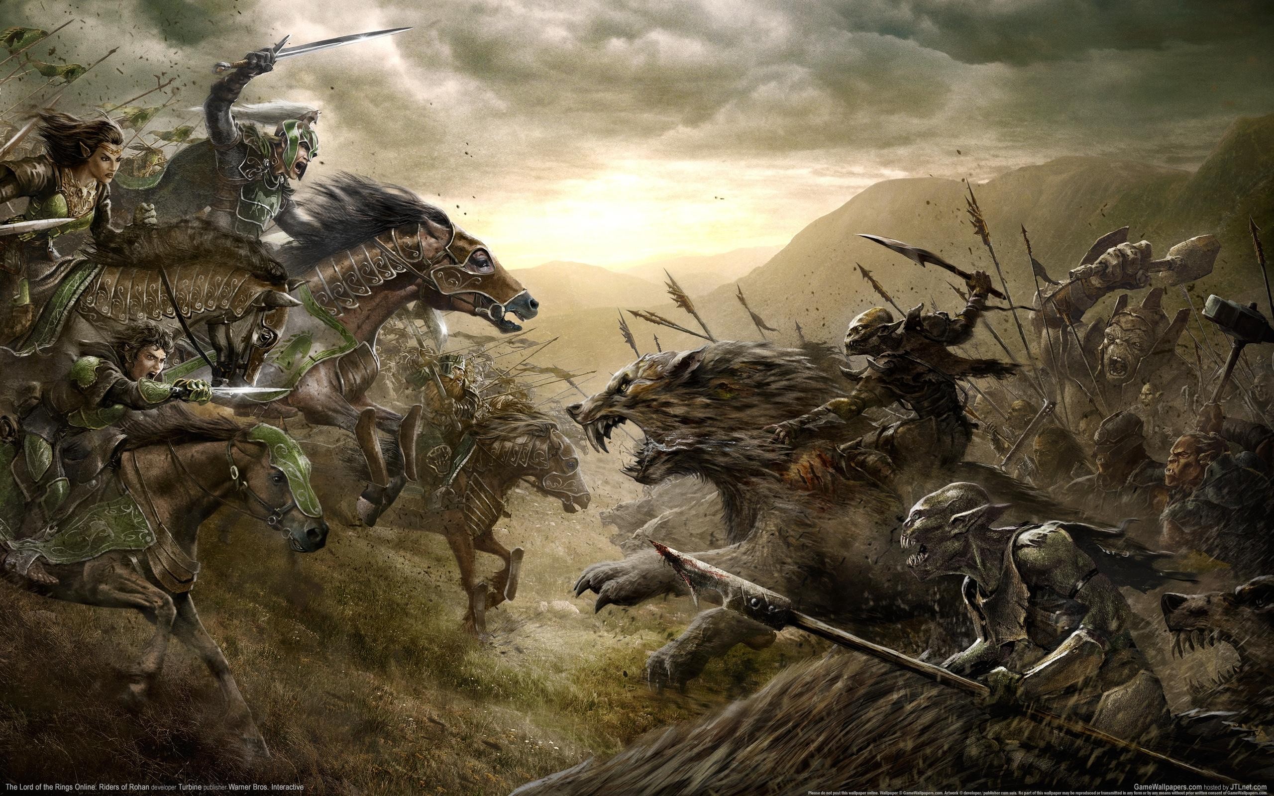 Lord Of The Rings Riders Rohan Horse Drawing Battle Orc Wallpaper