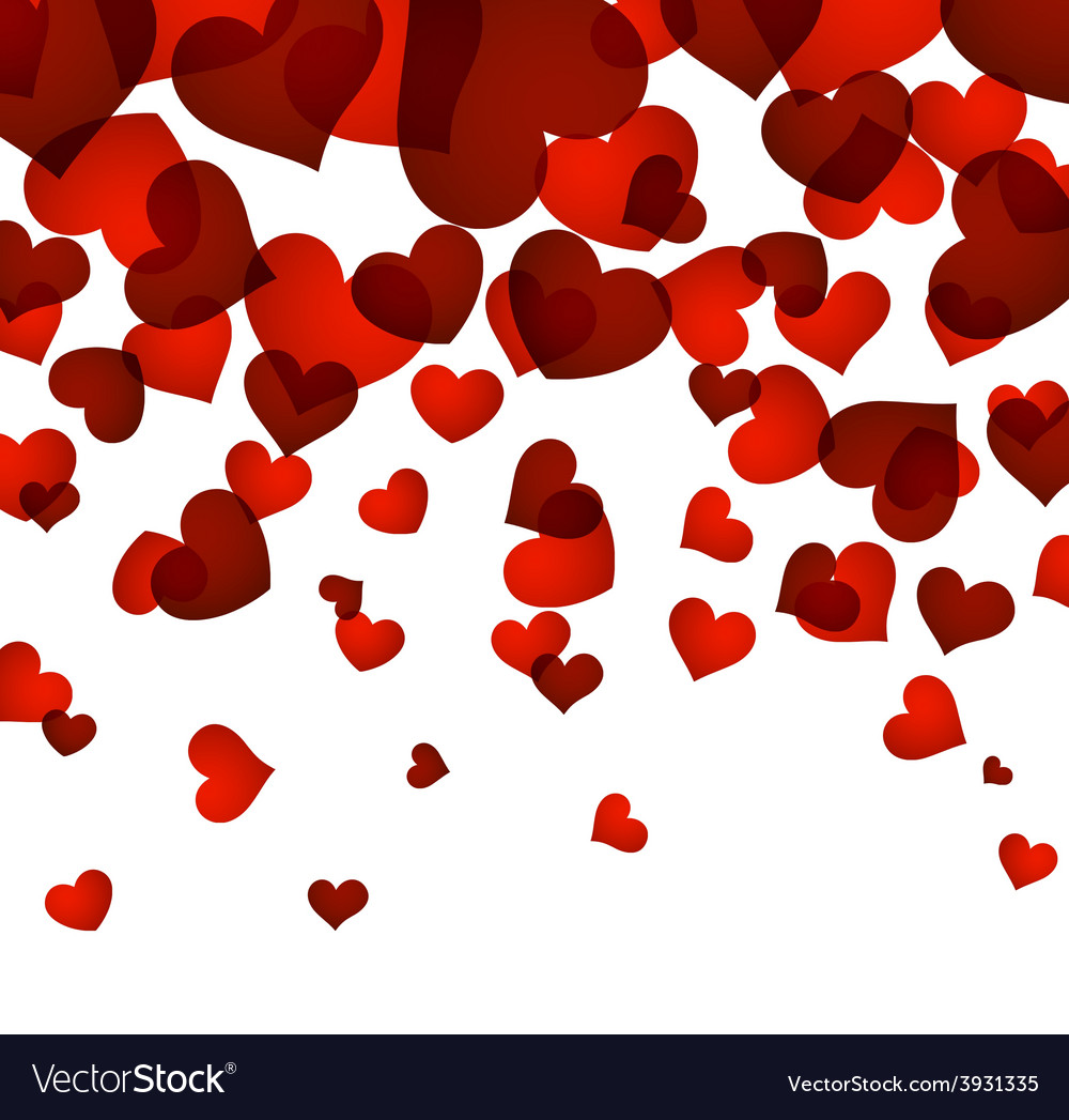 Valentines Background With Red Hearts Royalty Vector