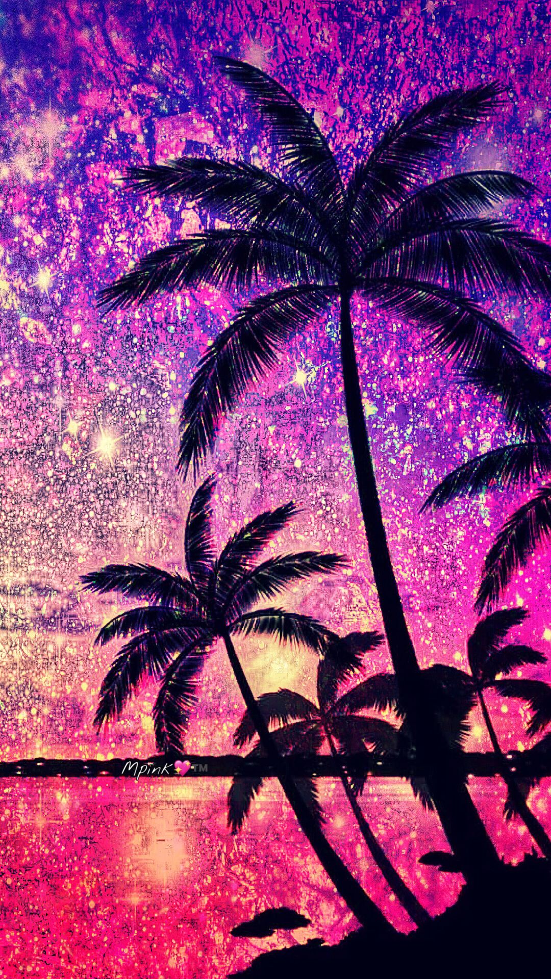 Tropical Pink Sunset Galaxy Wallpaper Androidwallpaper