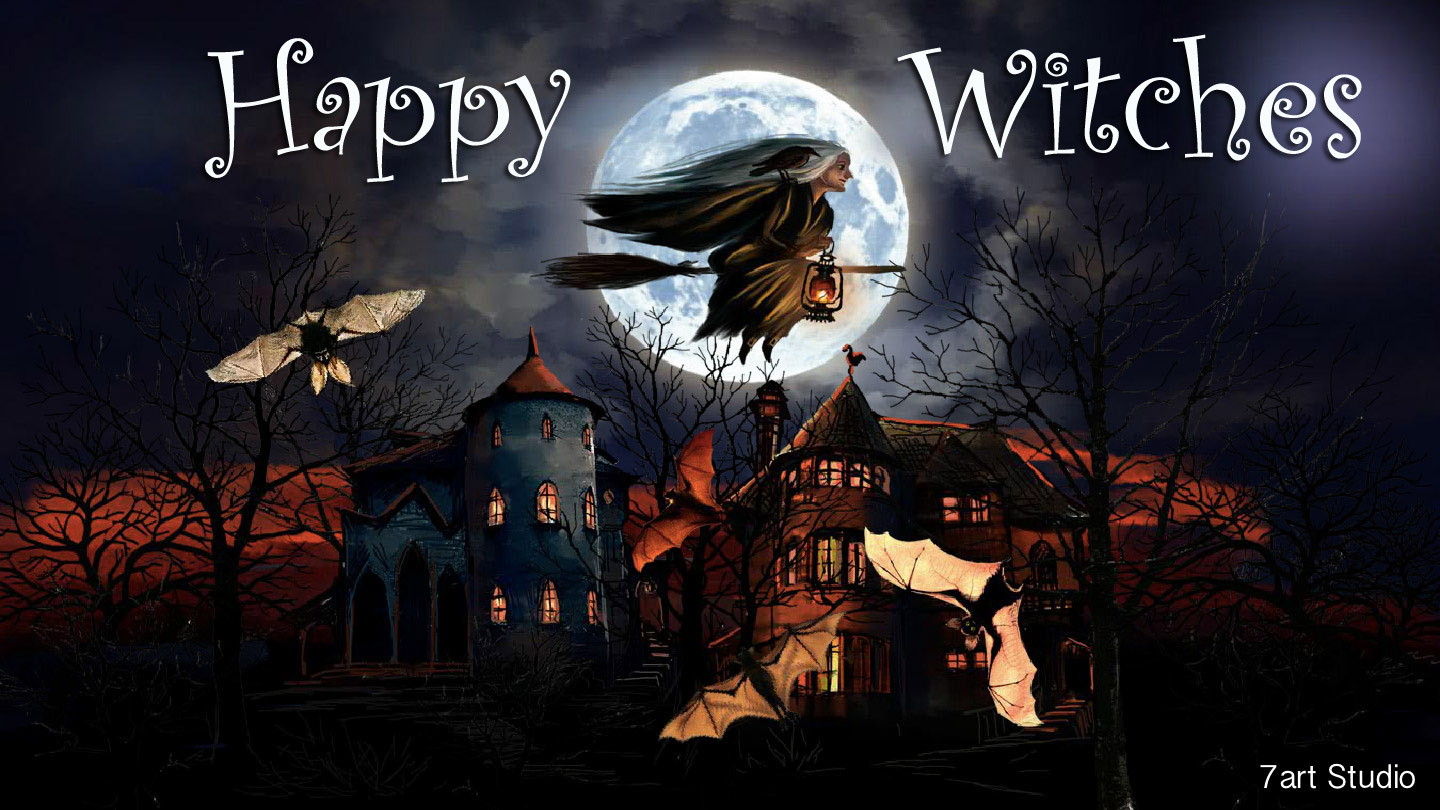 7art Happy Witches Screensaver And Live Animated Wallpaper For Windows