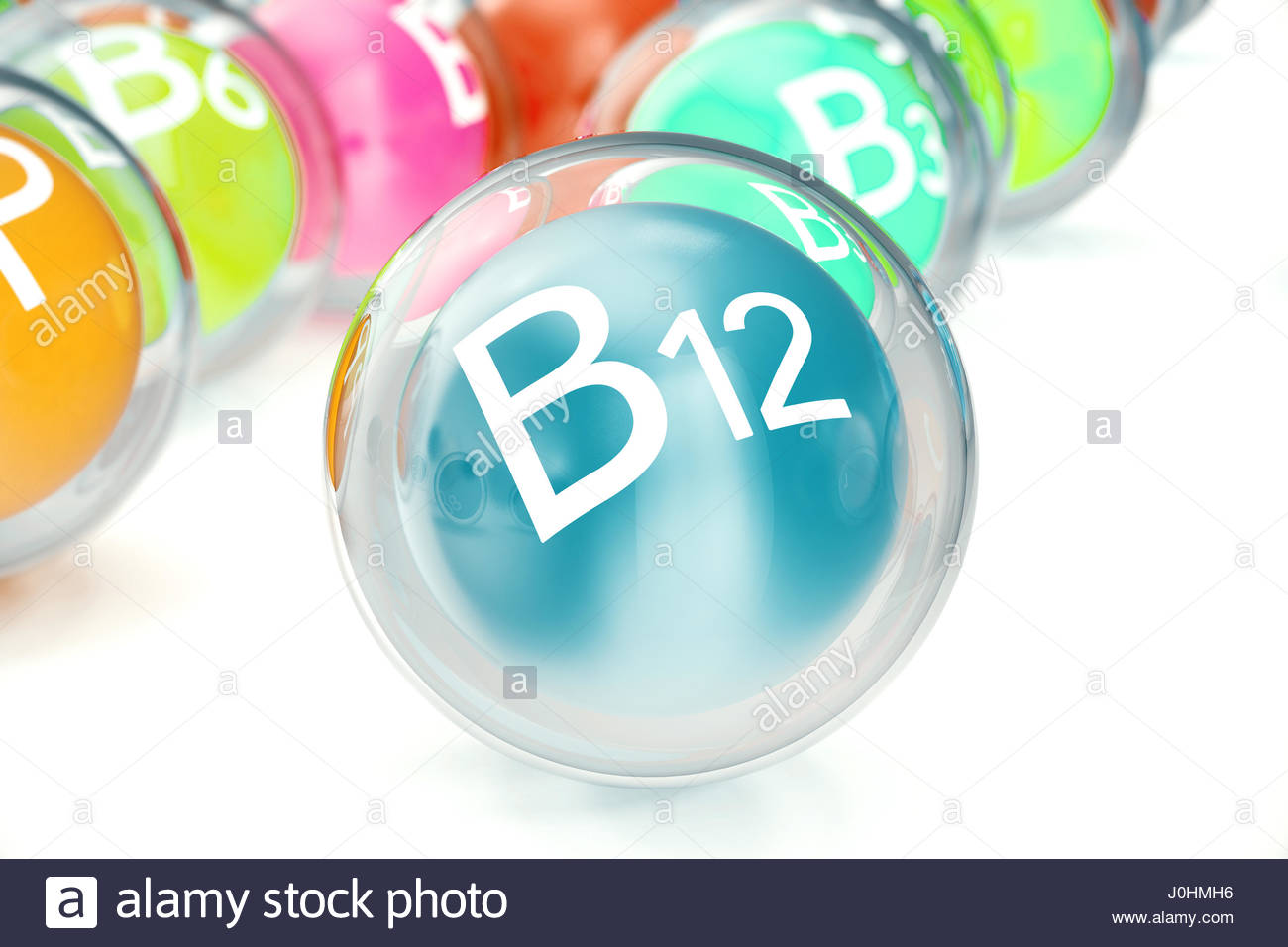Vitamin B12 Isolated On White Background Symbol Of Health And