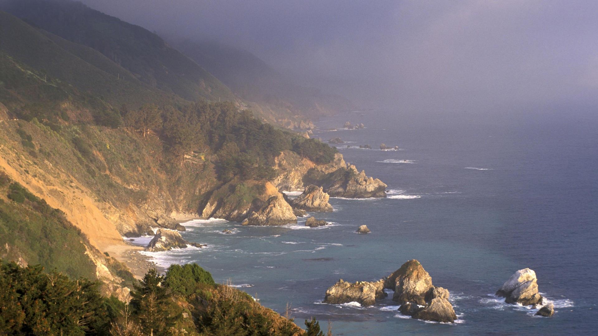 Foggy Coastline Big Sur California HD Wallpaper Creative Pics