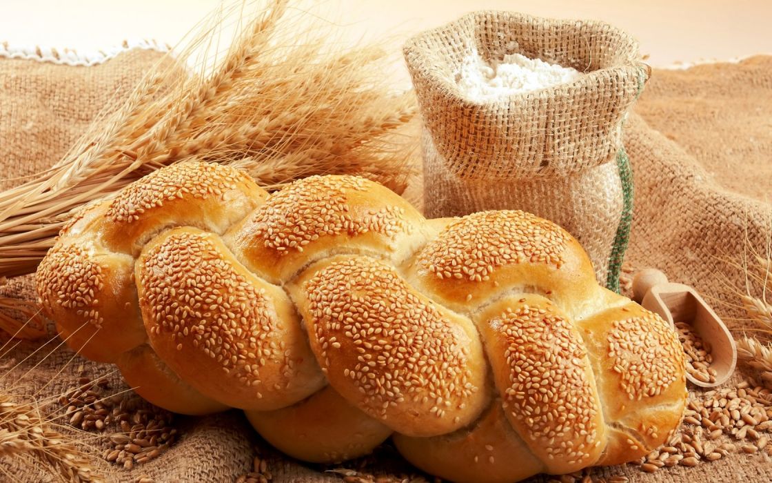Bread Long Loaf Sesame Bag Flour Grain Wheat Ears Wallpaper