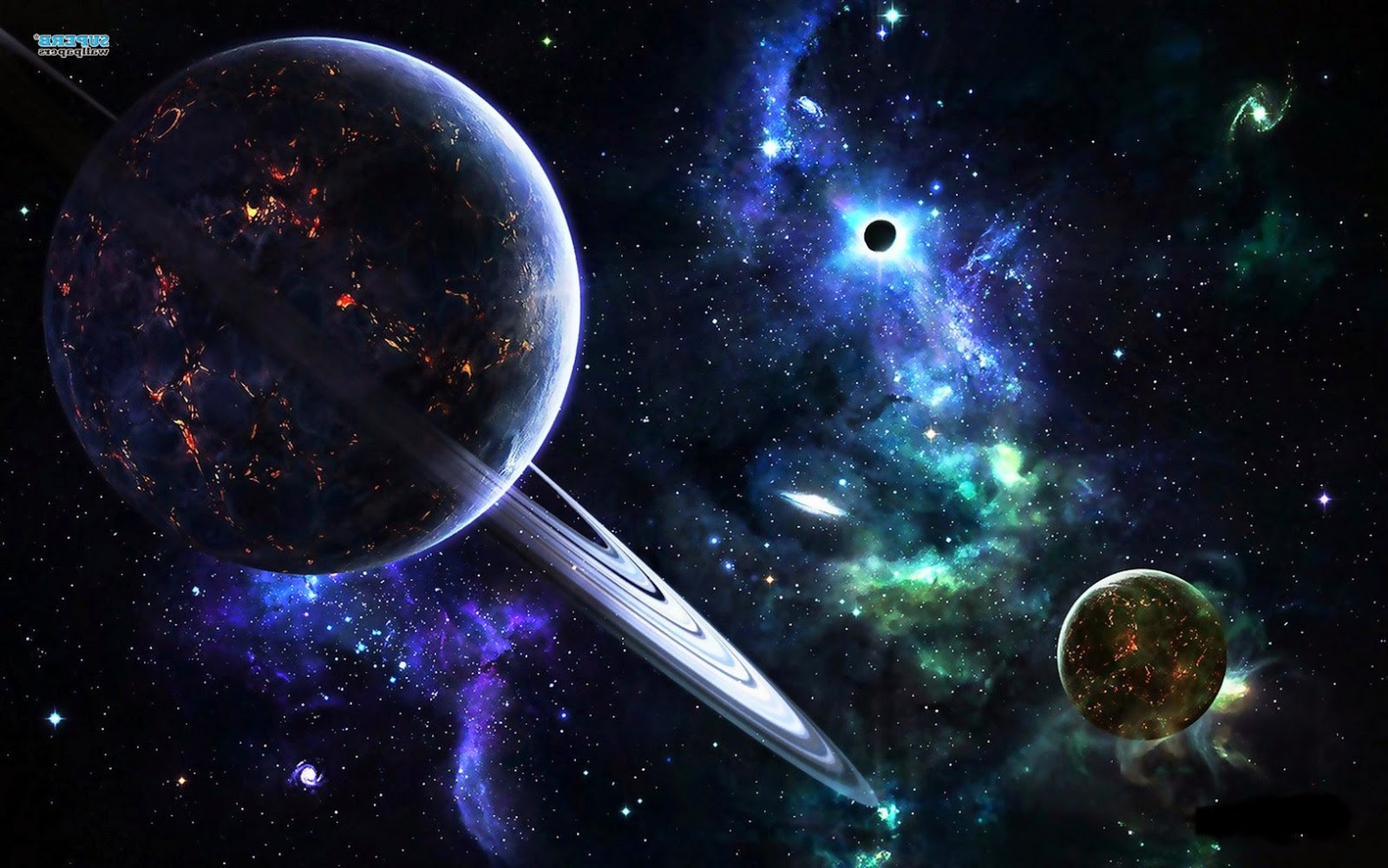 A breathtaking view of a galaxy with planets, nebulae, and stars