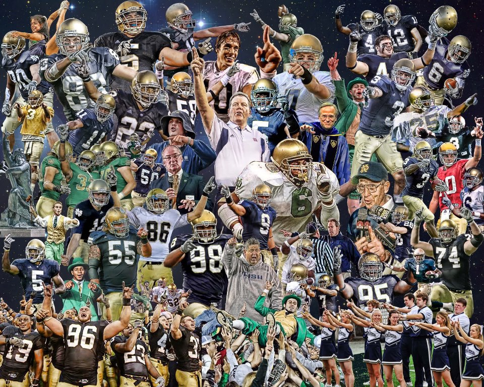 Collage Of Notre Dame Football Love Thee Pinte