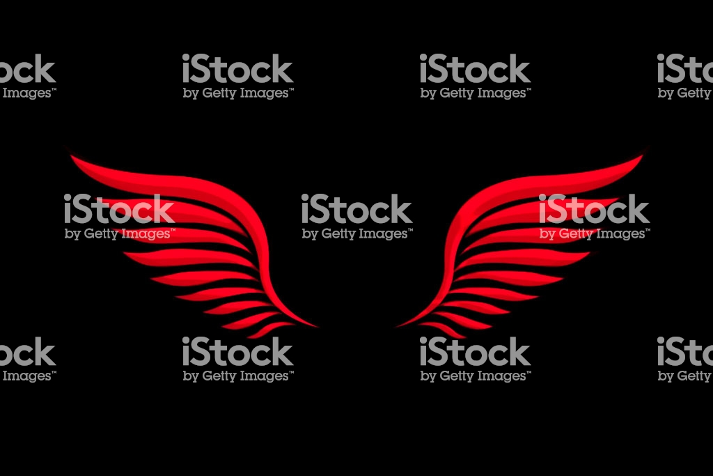 Red Wings Illustration On Black Background Stock Photo