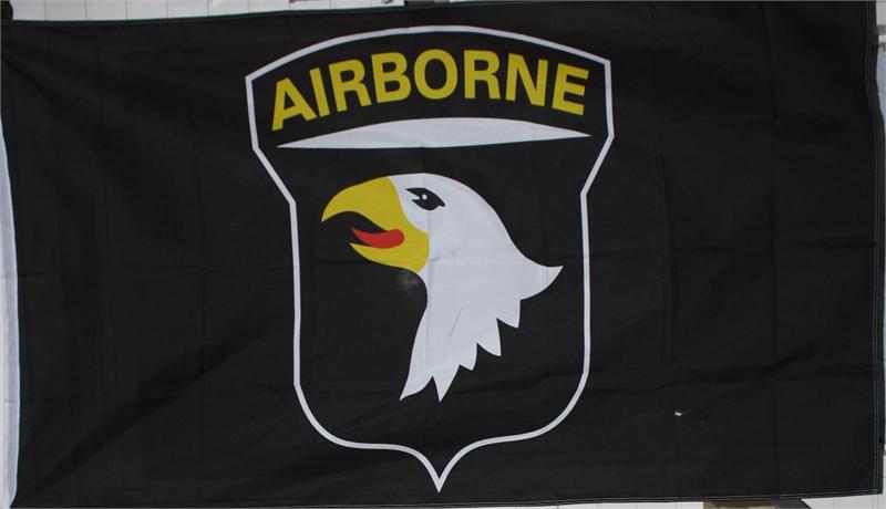 101st Airborne Flag   black background 800x460
