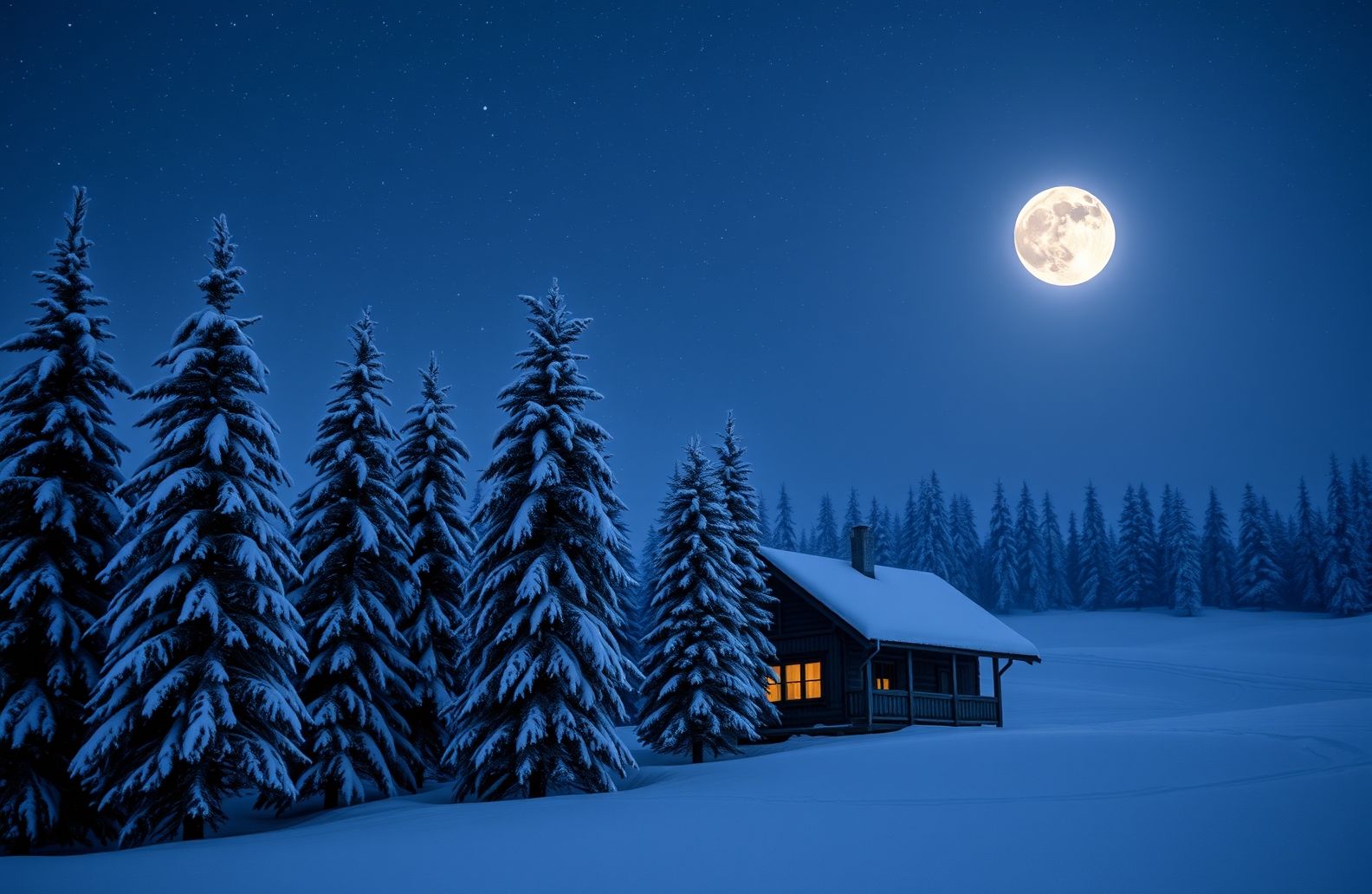 Winter Night Scenes Wallpaper