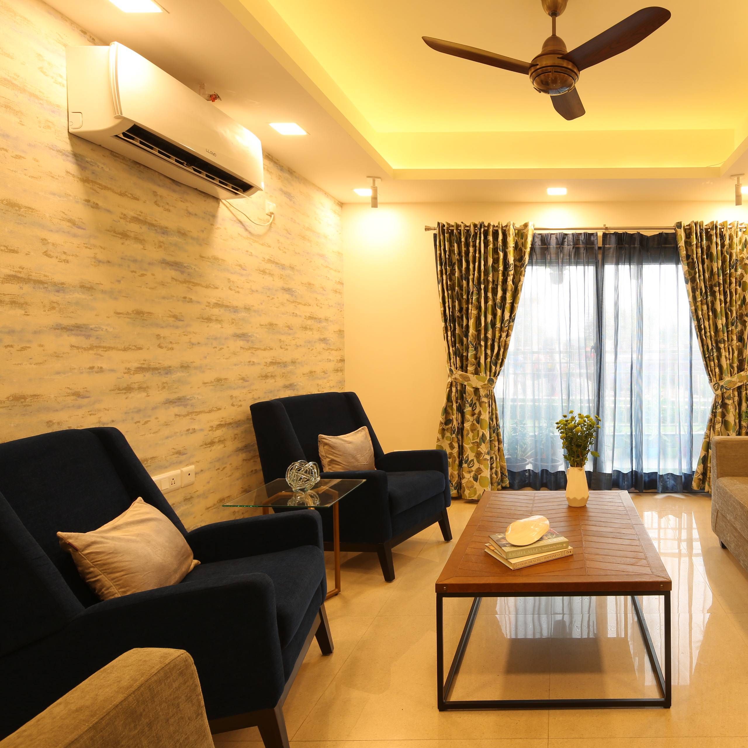 Light Grey Textured Wallpaper Design For Living Rooms