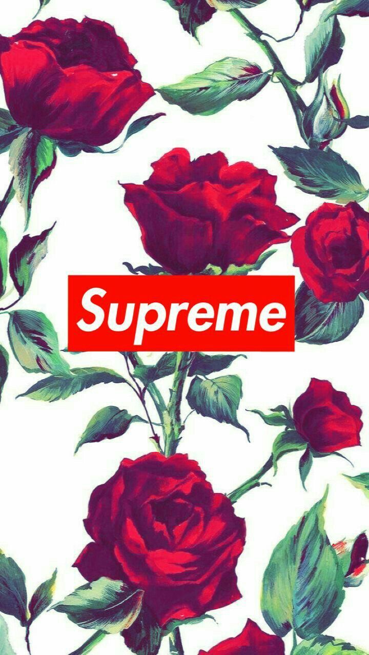 Supreme Floral iPhone Wallpaper Top