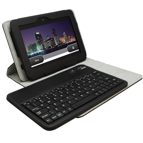 Case With Rotating Wireless Detachble Bluetooth Keyboard For iPad