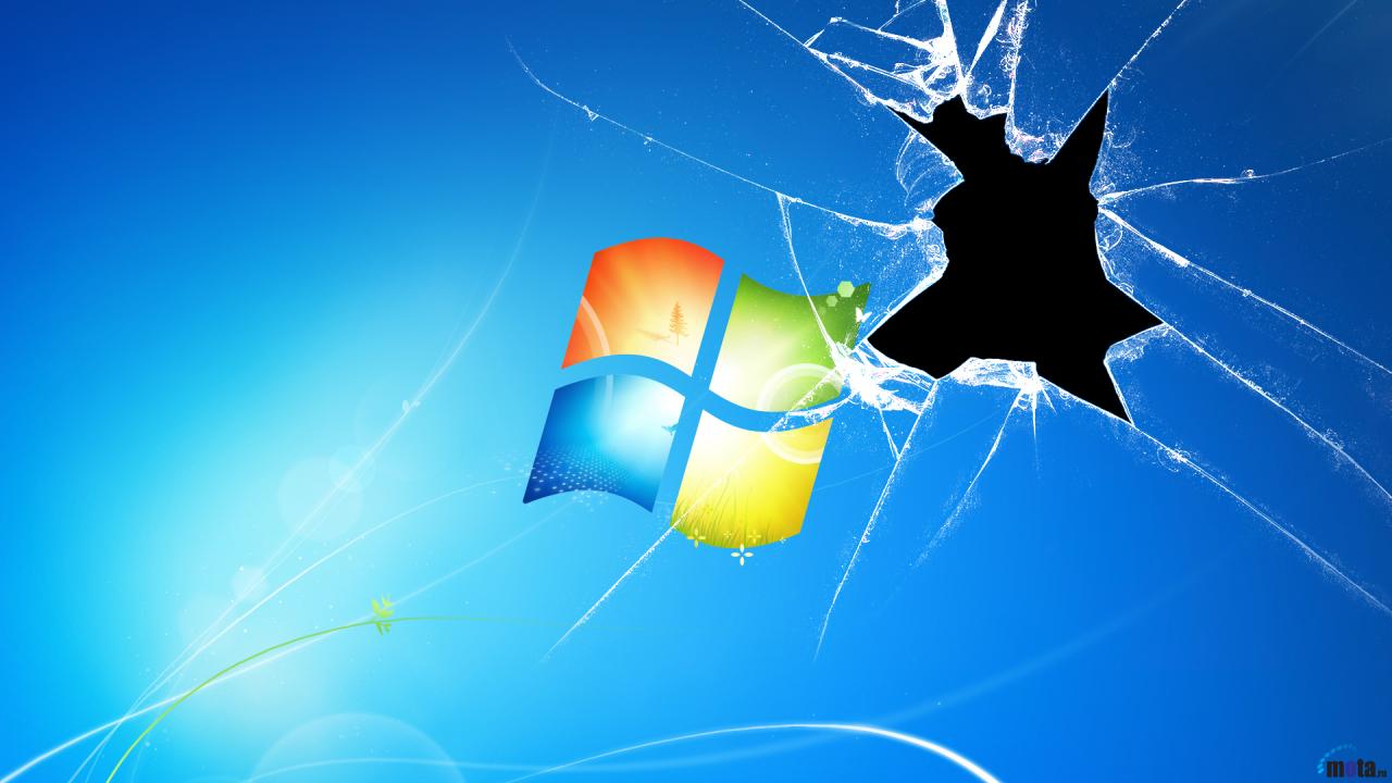 Wallpaper Broken Monitor Windows X HDtv 720p