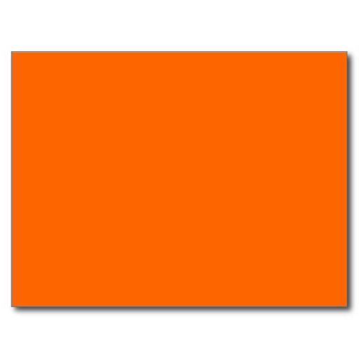 Solid Orange Background Colour FF6600 Post Cards