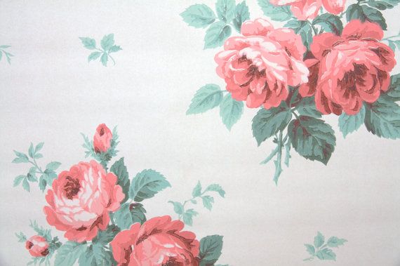 Vintage Cabbage Rose Bouquet Bouquets Roses Wallpaper