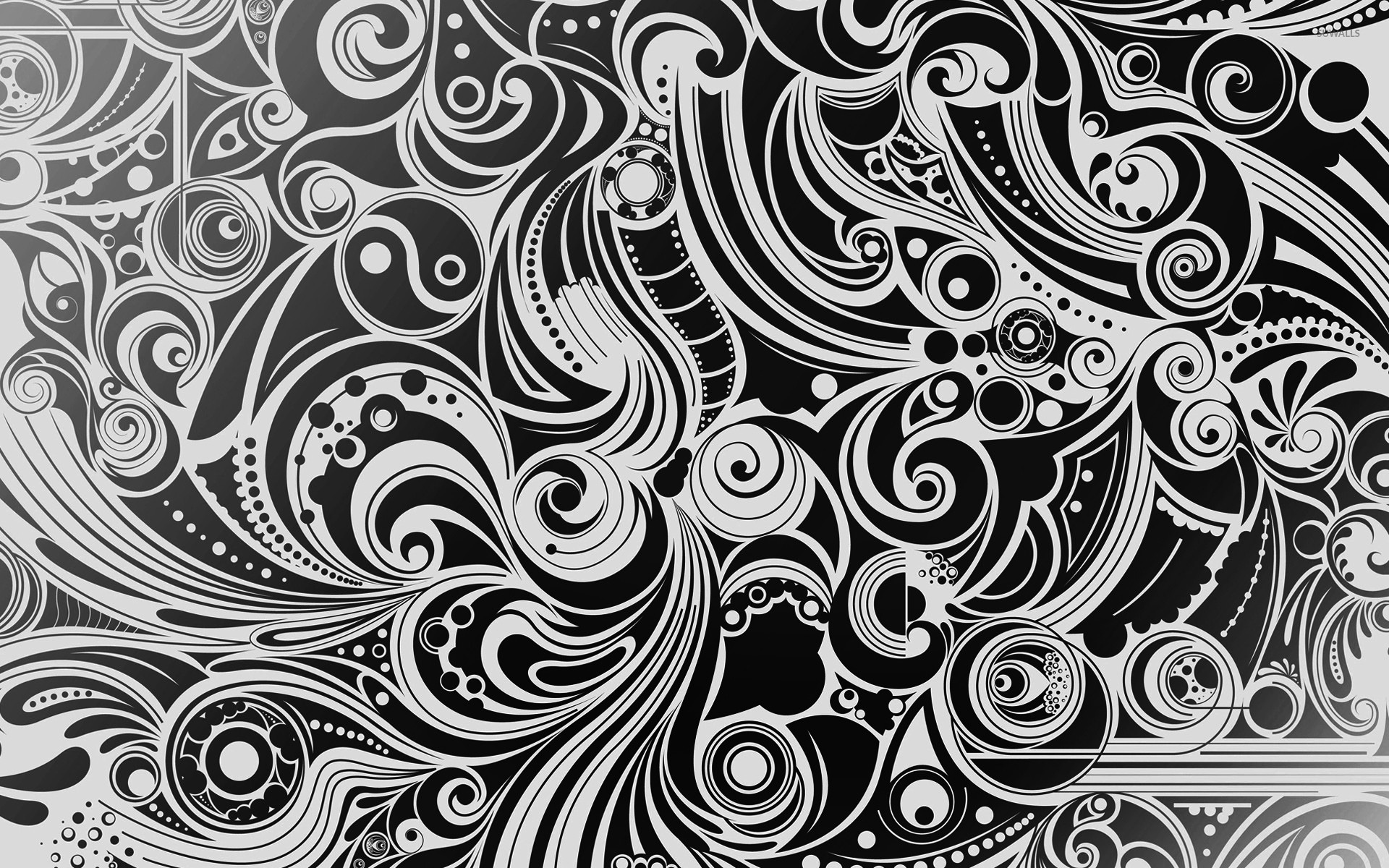 Black And White Swirls Wallpaper Digital Art