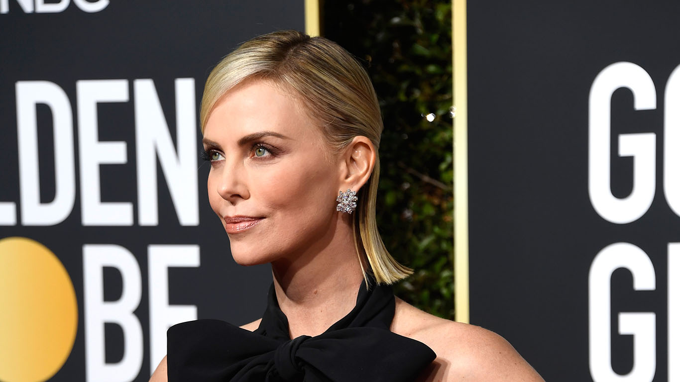 Charlize Theron Wows In Sleek Black And White Look At The 2019