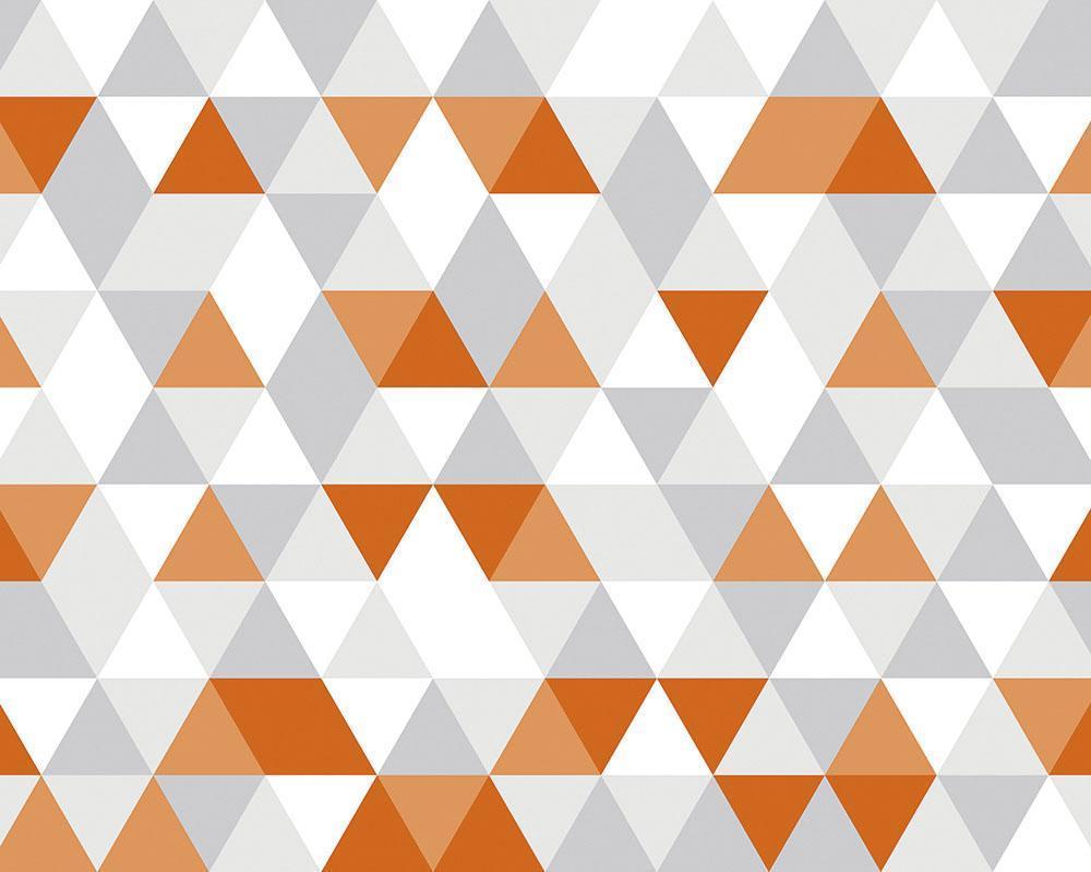 Bright Orange Geometric Wallpaper Mural   joyfulwallpapercompanycom