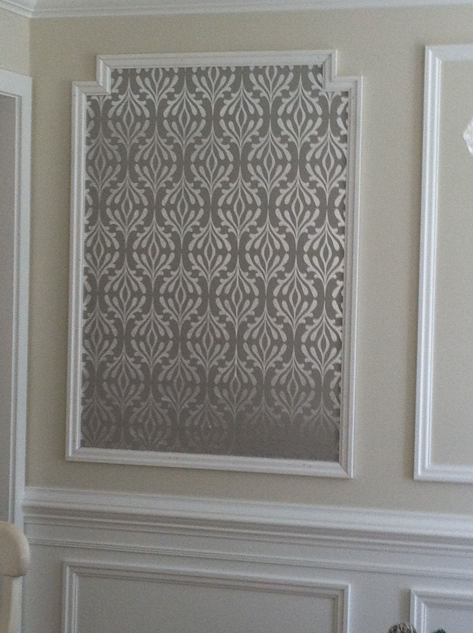 Wallpaper Framed With Molding Bedroom Elegant