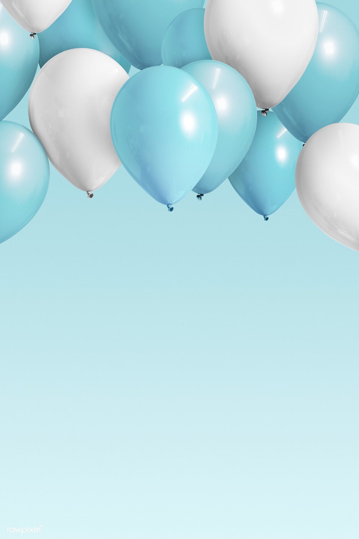 Download premium illustration of Pastel blue balloons banner