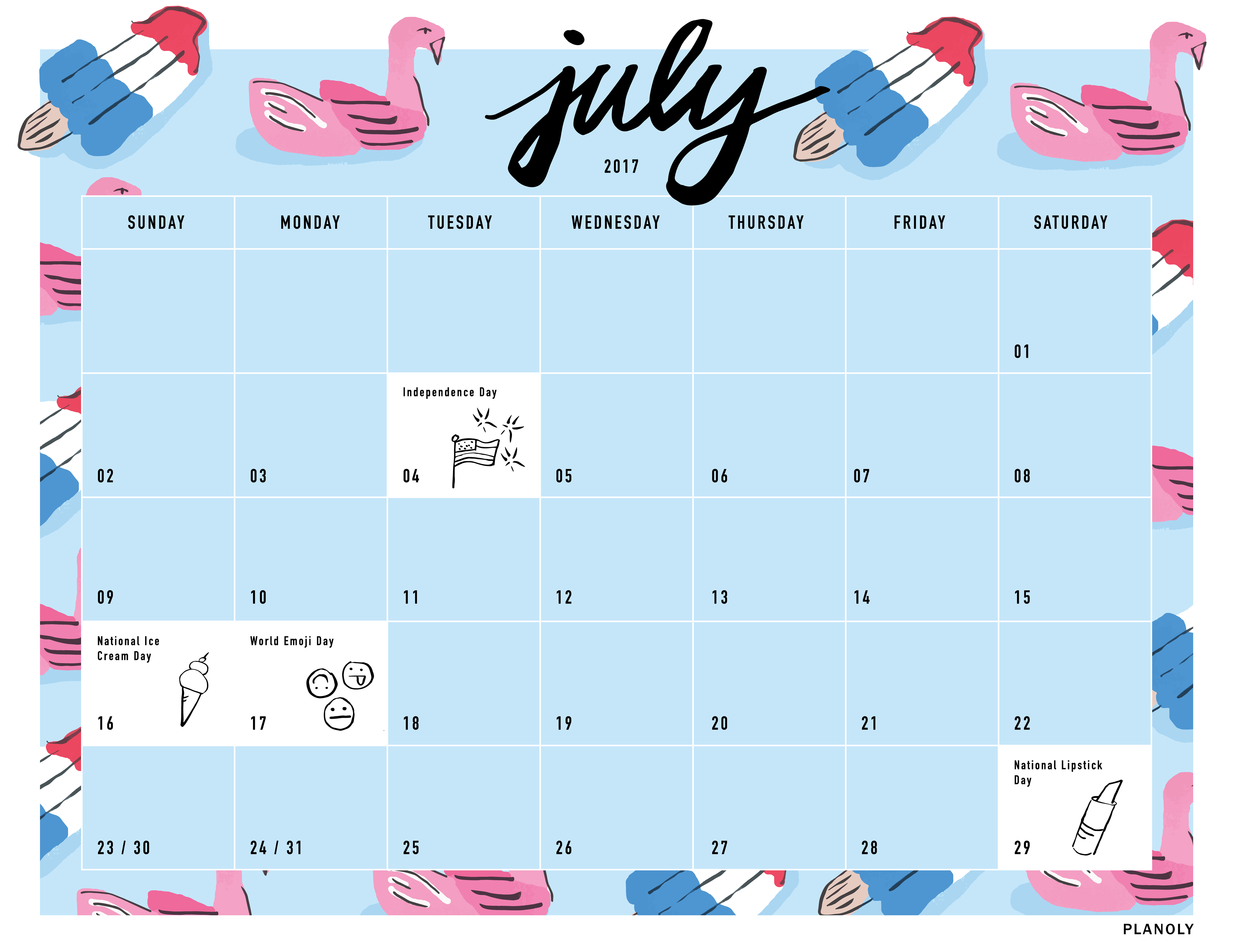 July Content Calendar Planoly