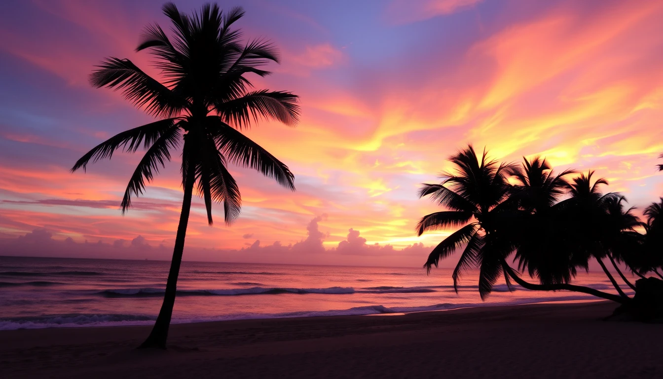 Tropical Beach Sunset Wallpaper