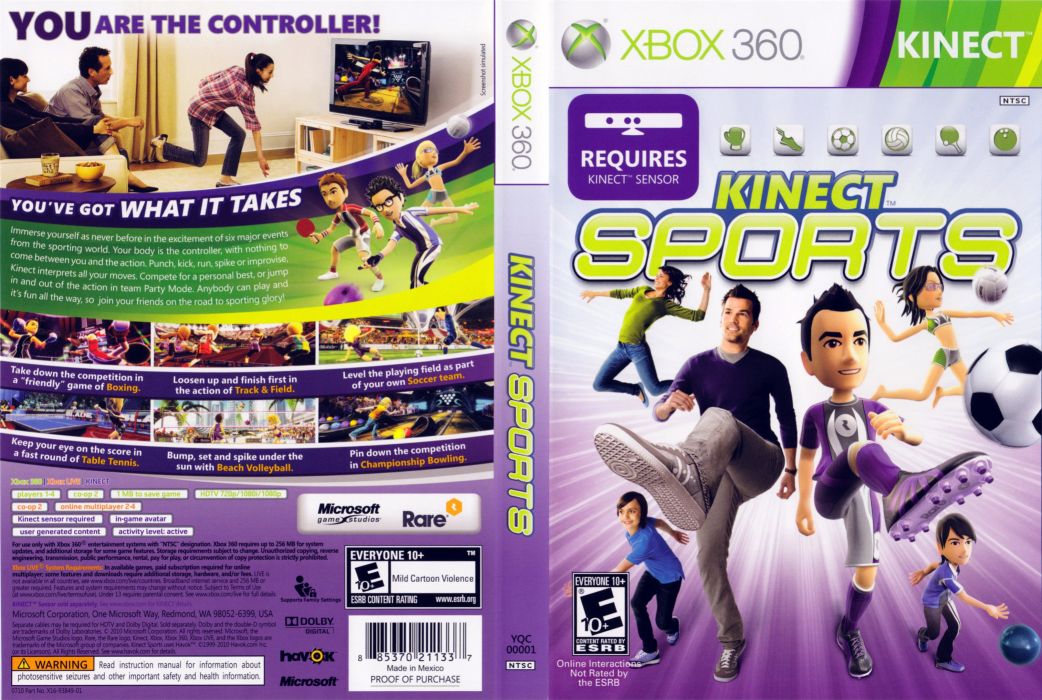 Kinect Sports Soccer Baseball Football Tennis Track 1kinect Xbox