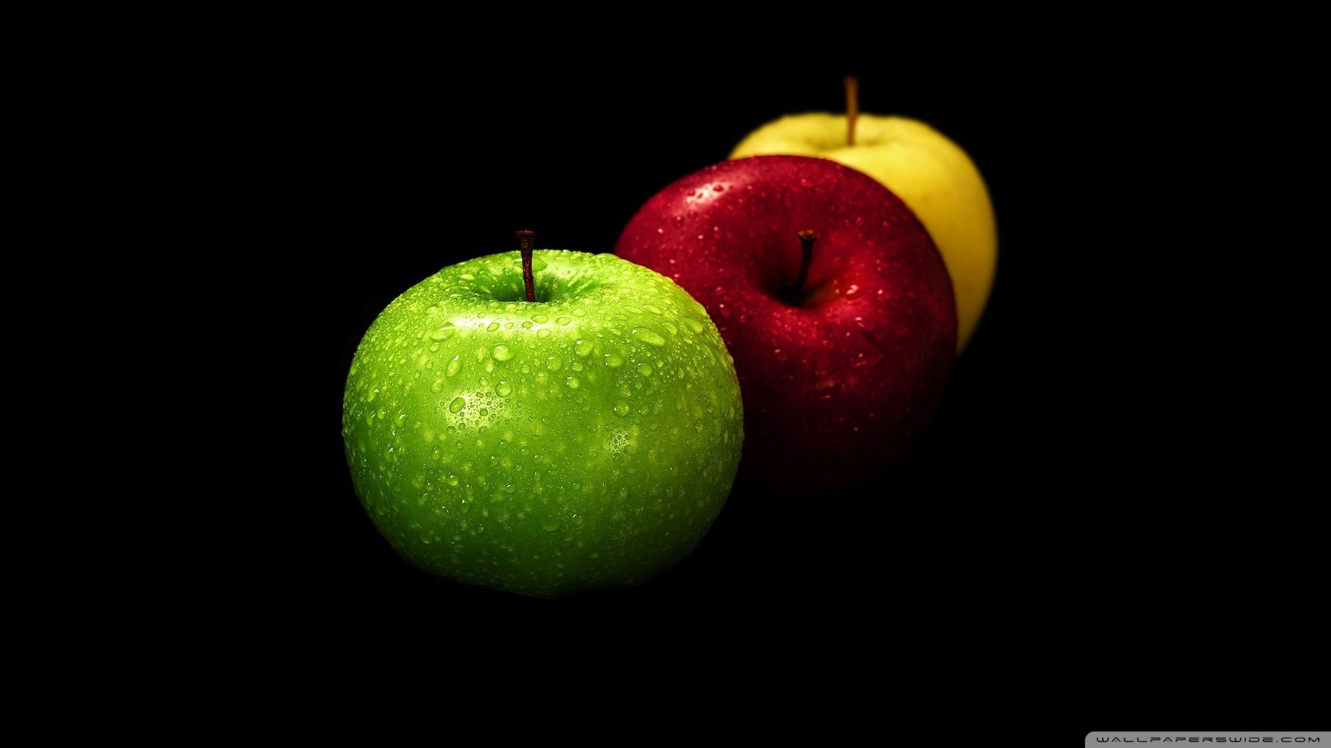 Yellow Red And Green Apples Wallpaper