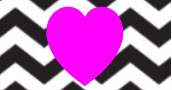 Pink Heart And Black White Chevron Wallpaper Pattern Phone