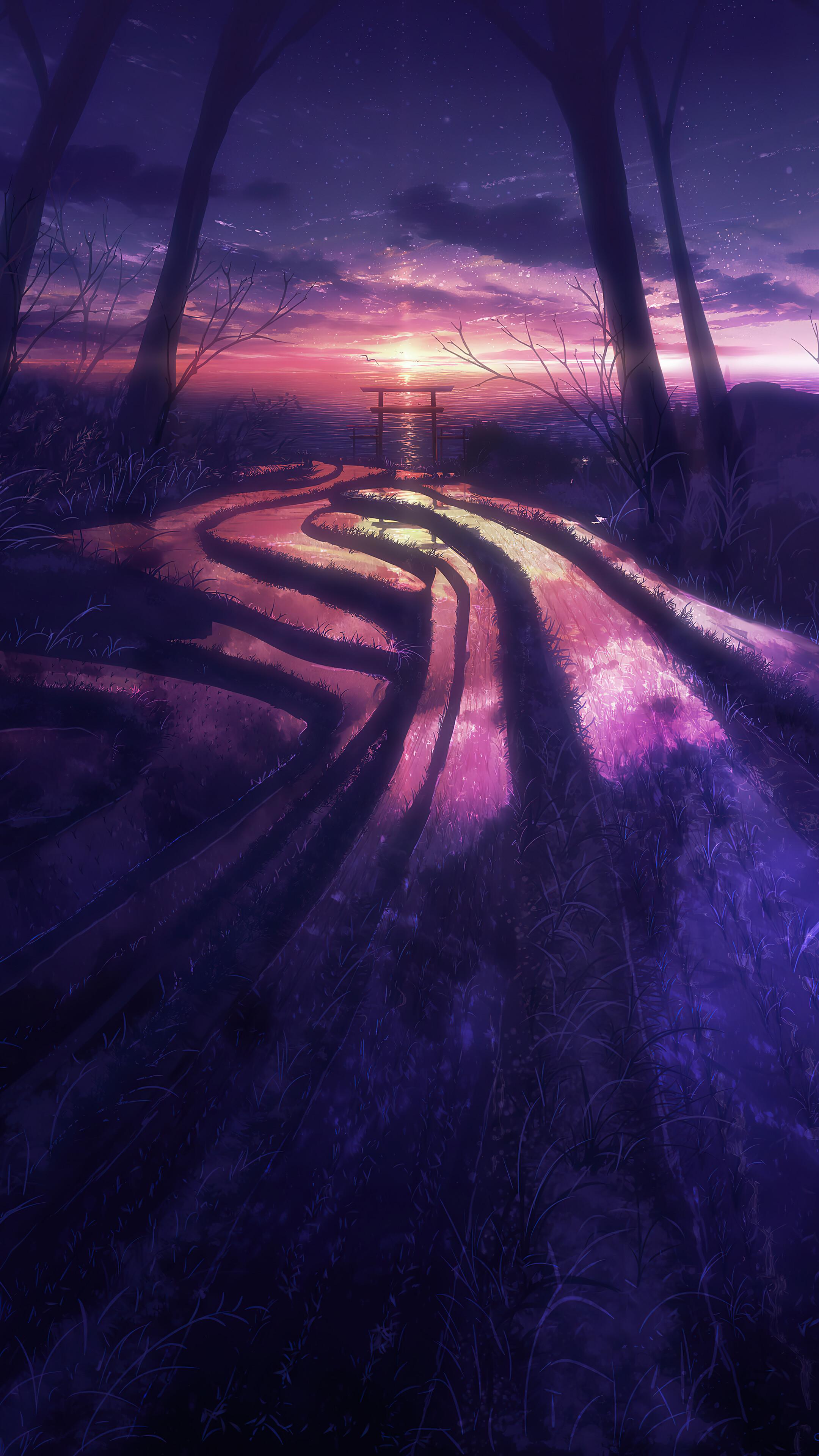 Sunset Scenery Anime 4K Wallpaper iPhone HD Phone 6680f
