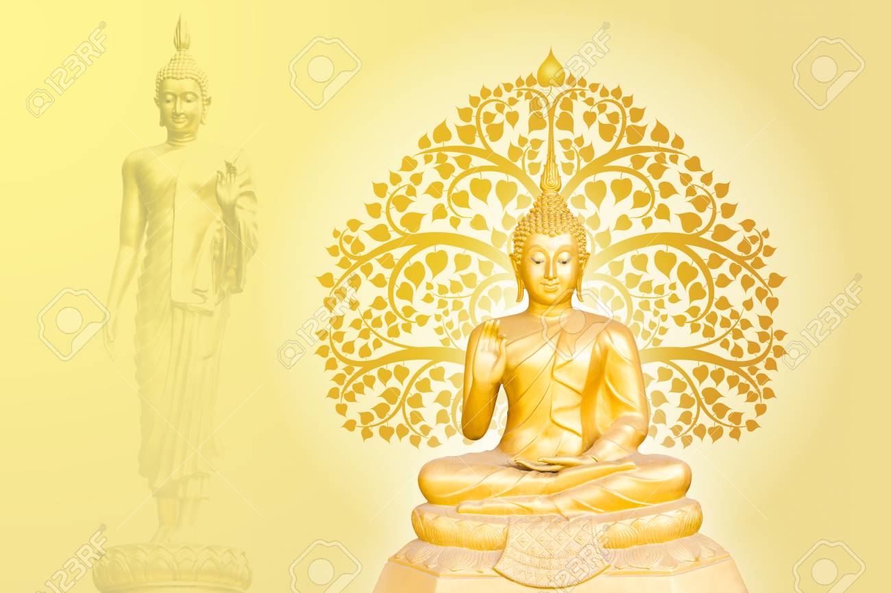 Buddha Statue On Bodhi Tree Background The Important Day Of