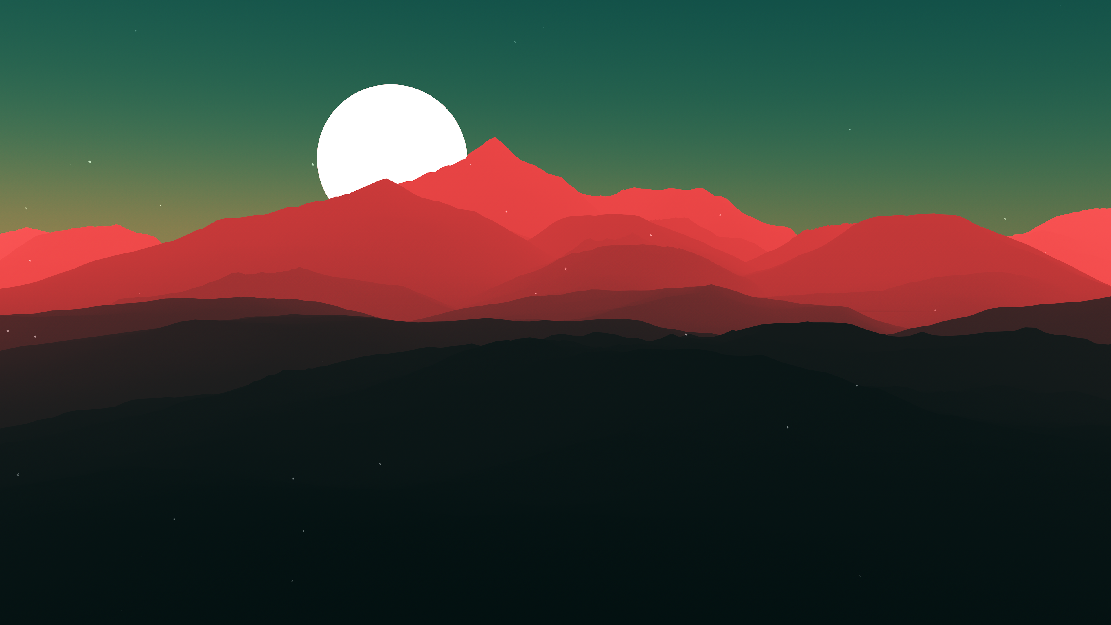 Digital Art Red Mountains 4k Wallpaper