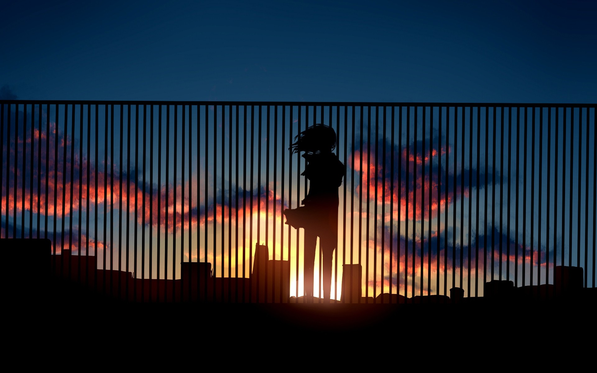 Anime Sunset Wallpaper HD