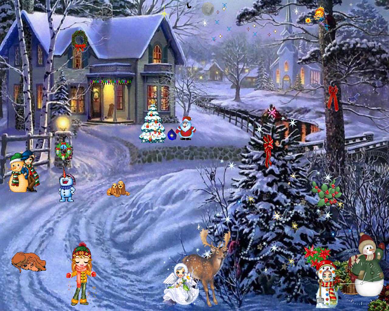  50 Free Wallpaper Winter Christmas Scenes WallpaperSafari com