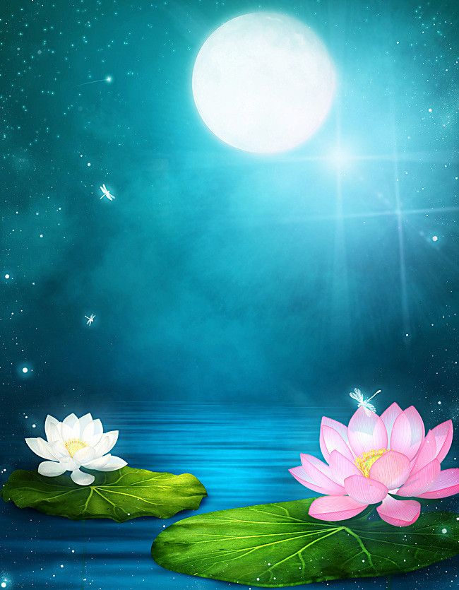 Lotus Flower Light Design Background Art Painting