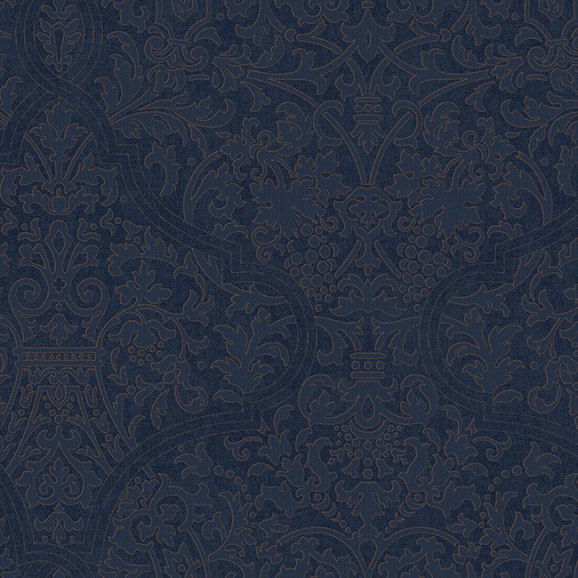 Sample Granville Wallpaper in Blue by Ronald Redding for York Wallcove