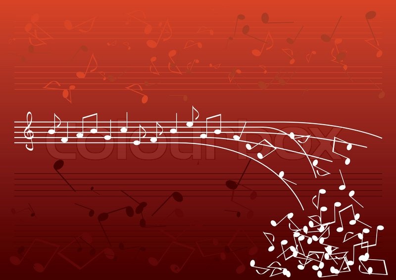 Red Music Notes Wallpaper Stock Vector Of White