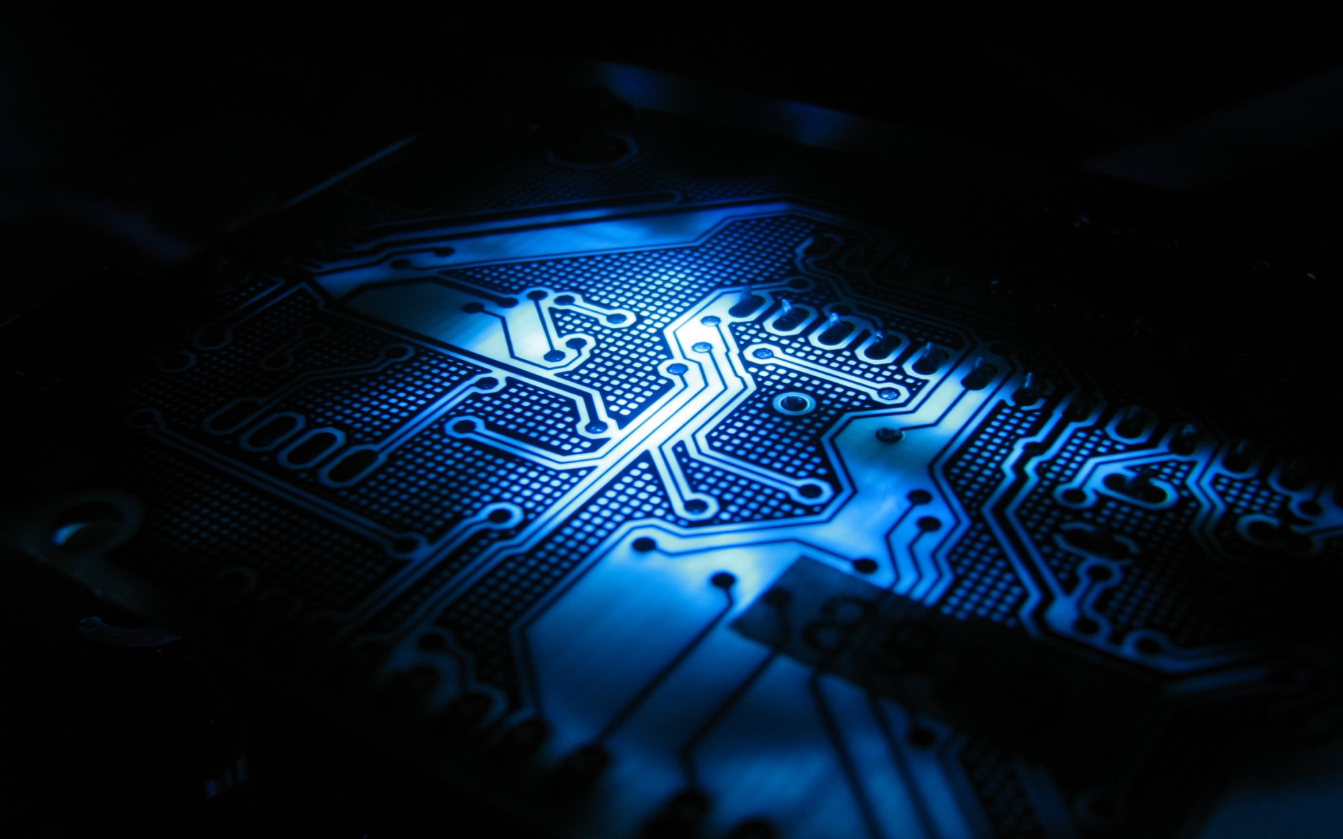circuit board Electronic Devices tech blue abstract line metal detail 1920x1200