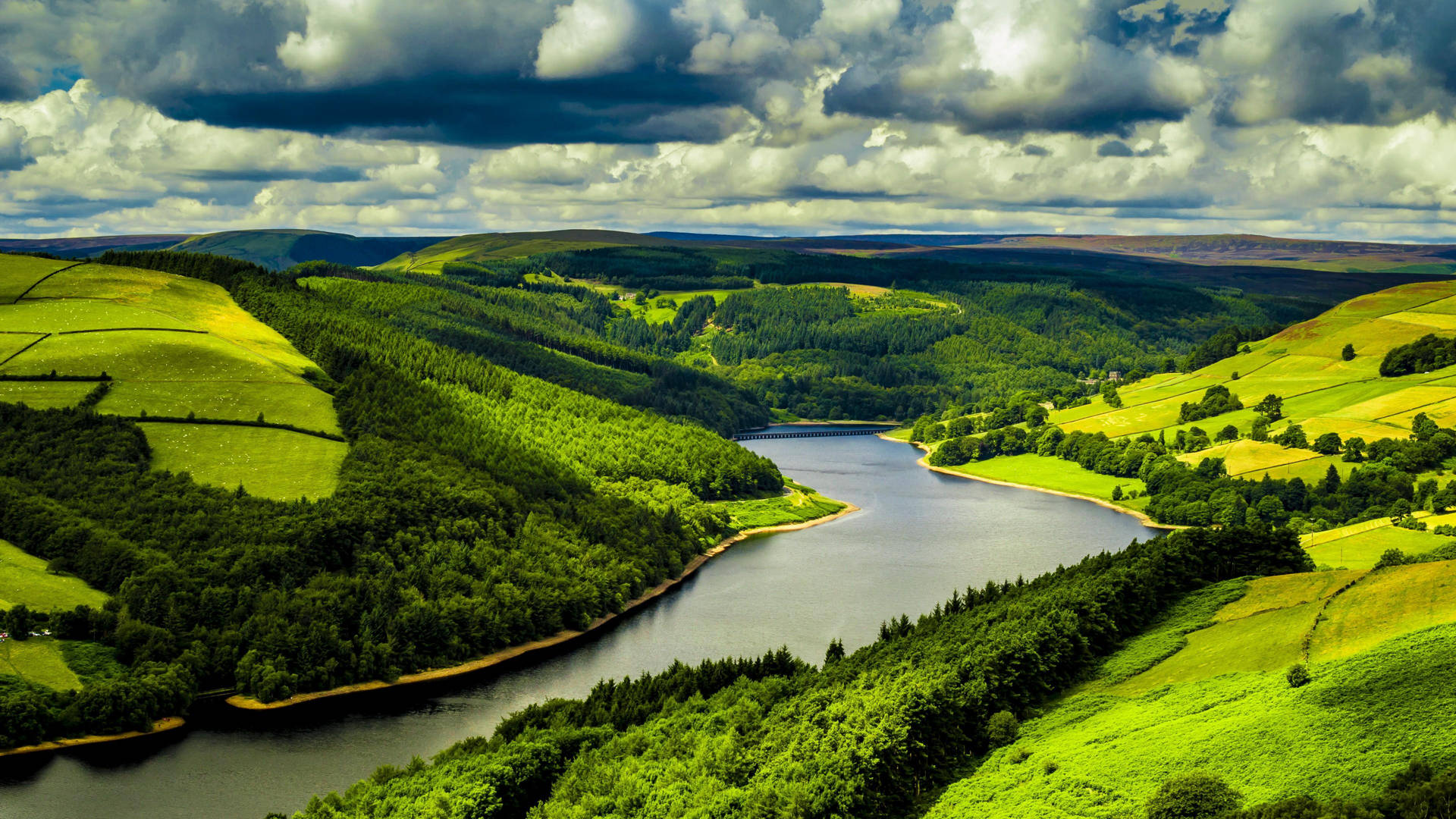 Yellow Green Hill Wallpaper