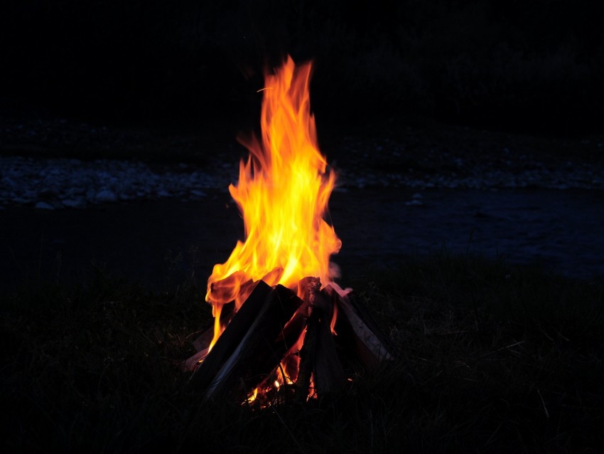 Bonfire Fire Firewood Camping Night Background Toppng