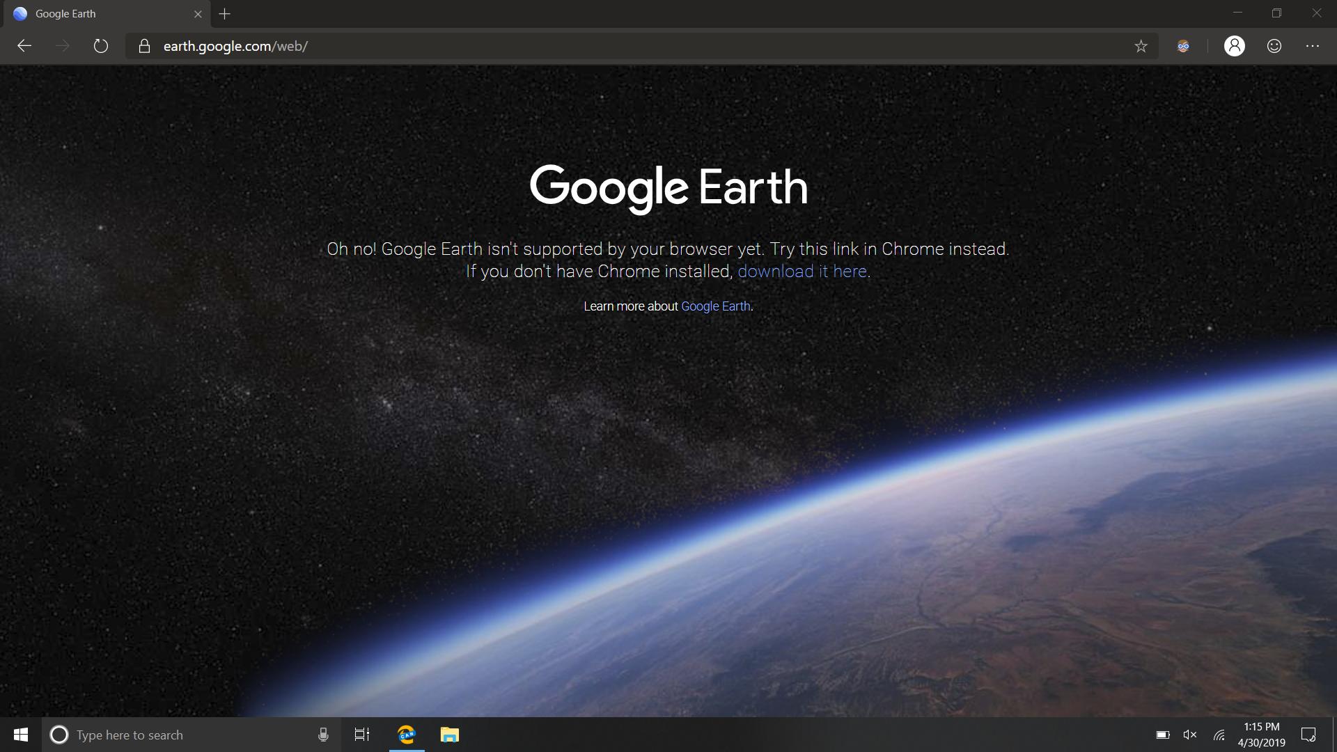 Google Earth Doesn T Work With Edge Chromium Windows10
