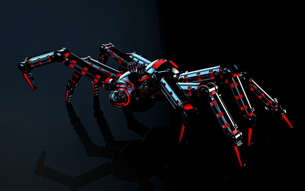 Mechanism Reflection Spider Robot Light Stock Photos