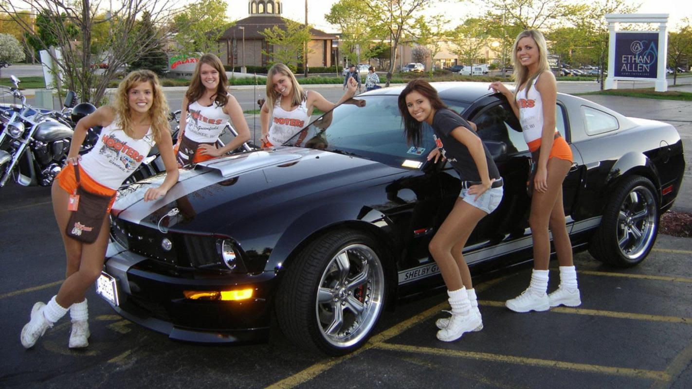 HD Wallpaper Beautiful Car Girls With Ford Mustang