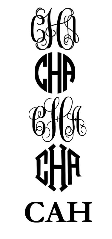 getting your monogram From top to bottom in this image you can