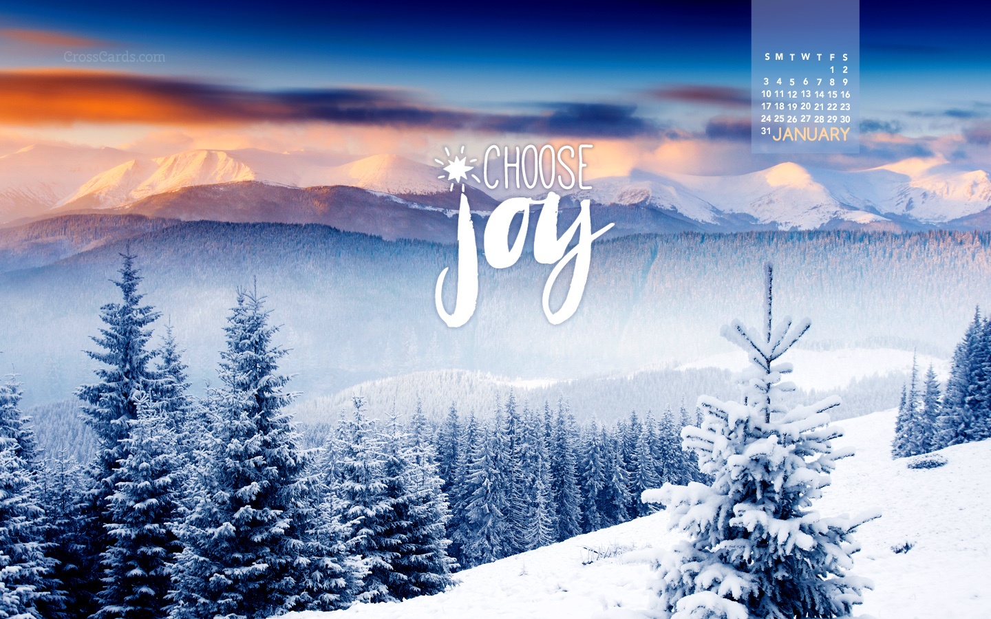 January Choose Joy Desktop Calendar