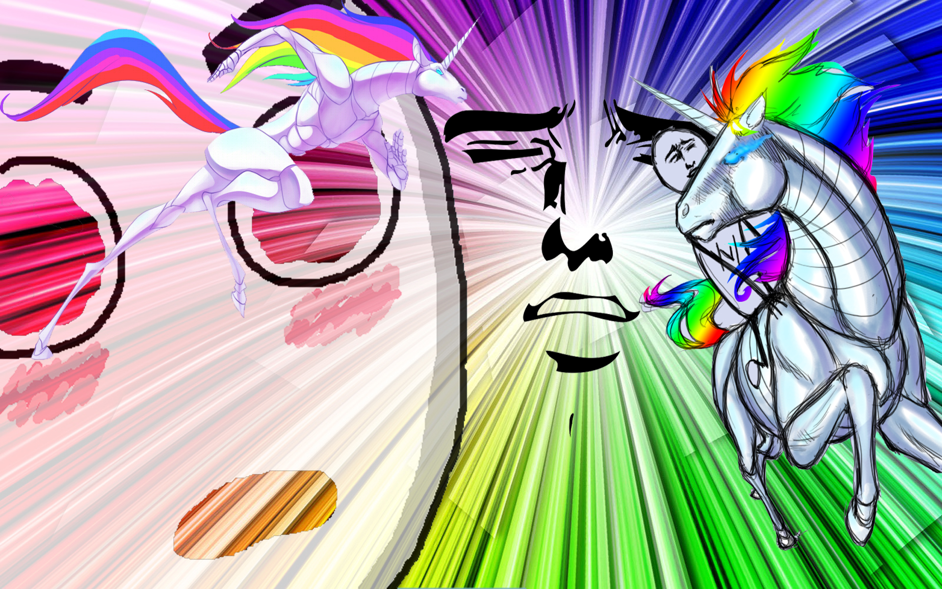 Robot Unicorn Wallpaper Attack Rainbows